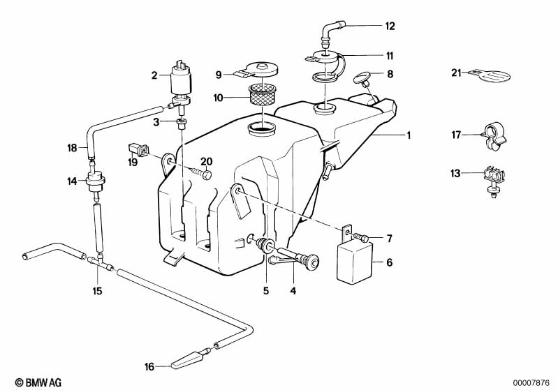 Детали системы омывателей фар