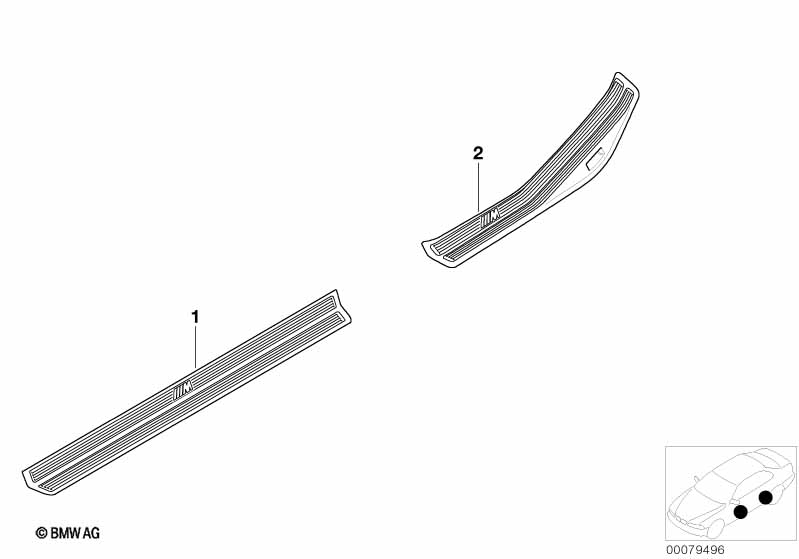 Дооснащение накладкой порога в M-стиле