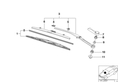 Рычаг стеклоочист./щетка стеклоочист. Л