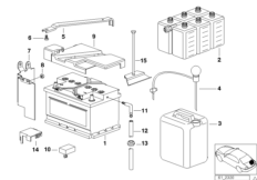 Фирменн.аккумулятор BMW без электролита
