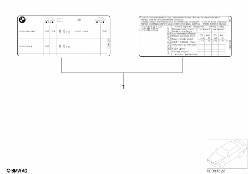 Шильдик "Reifendruck"