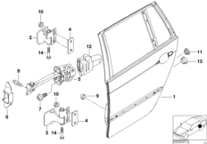 Задняя дверь - петля/ограничитель двери