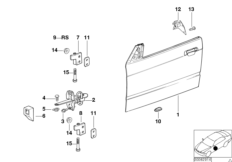 Дверь Пд, петли/ограничитель двери
