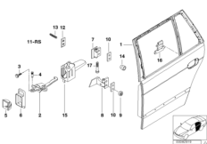 Задняя дверь - петля/ограничитель двери