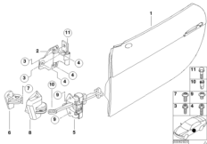 Дверь Пд, петли/ограничитель двери