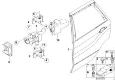 Задняя дверь - петля/ограничитель двери