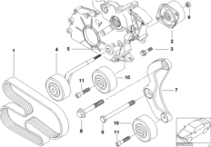 Ременный привод водяной помпы/генератора