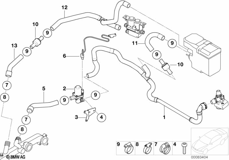 Водяные шланги автон.сист.отопления IHKA