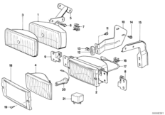 Детали противотуманной фары