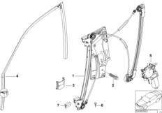 Механизм перемещения стекла двери Пд