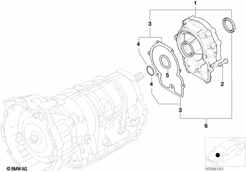 A5S360R/390R выходной вал, полноприв.