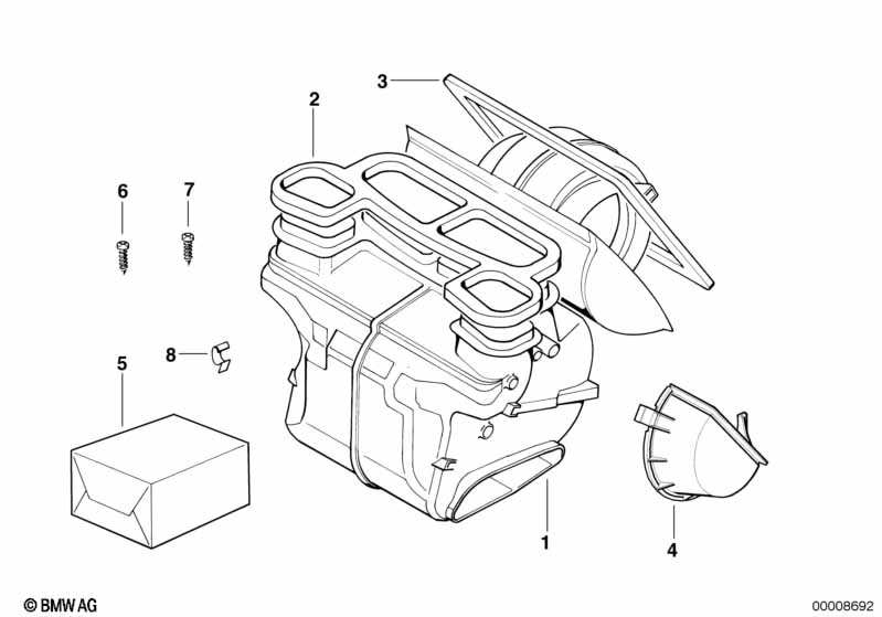 Детали корпуса отопителя Behr
