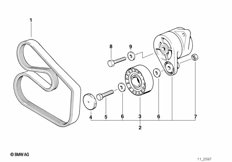 Ременный привод водяной помпы/генератора