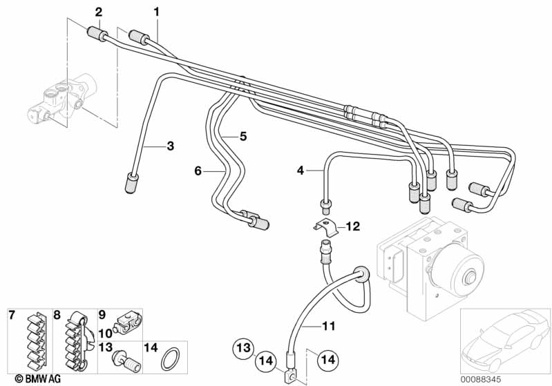 Трубопровод тормозного привода Пд с DSC