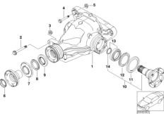 Сторона входа/выхода редуктора зад.моста