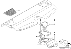 Детали системы HiFi на полке за Зд сид.