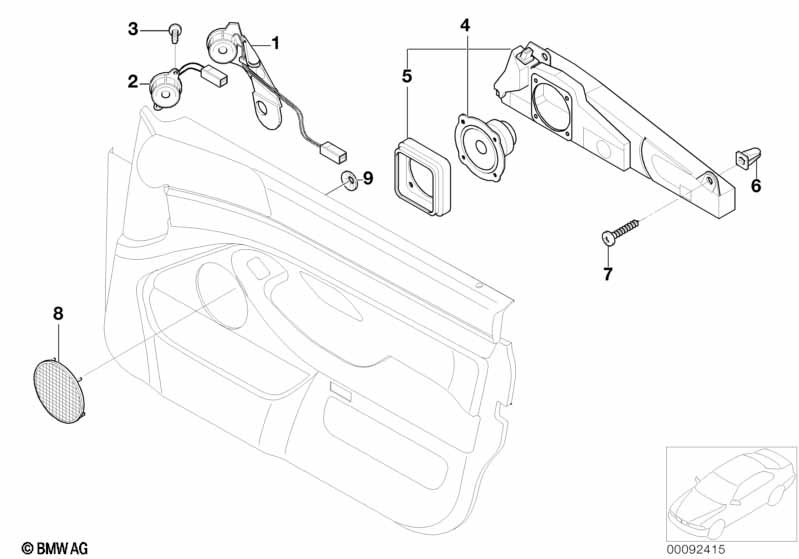 Детали аудиосистемы M в Пд двери