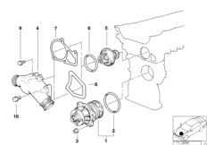 Водяная помпа сист.охлаждения/термостат