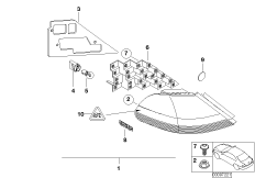 Блок задних фонарей на крыле