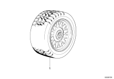 Колесо в сборе зимн.дизайн с крест.спиц.