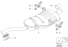 Задний дополнительный глушитель