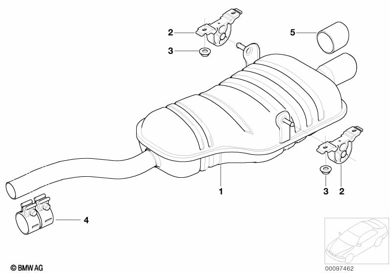 Задний дополнительный глушитель