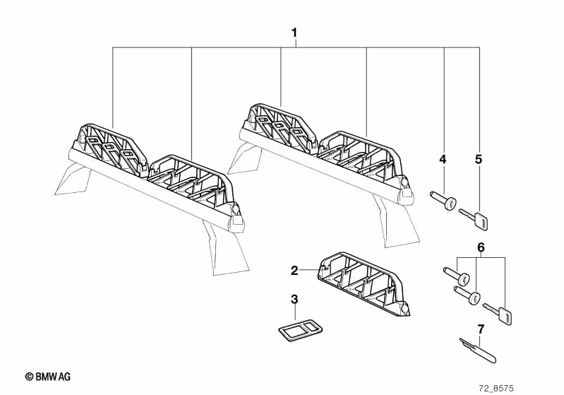 Крепление для лыж станд. для 6 пар лыж