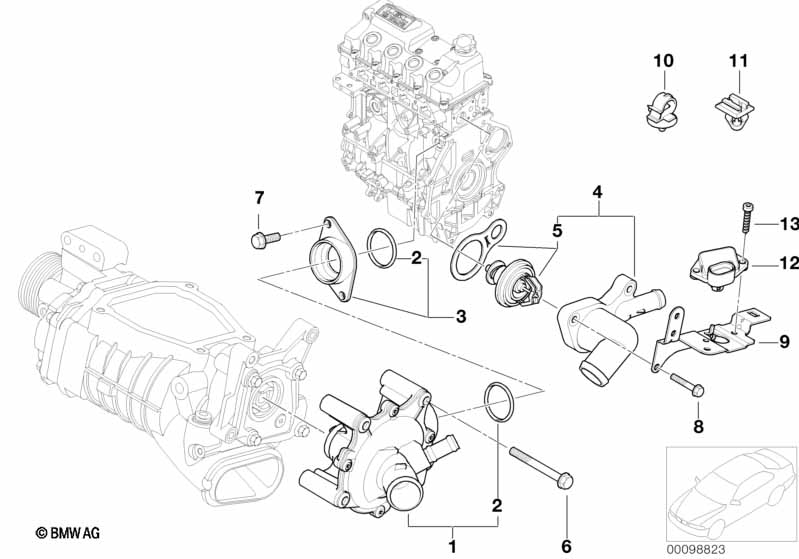 Водяная помпа сист.охлаждения/термостат