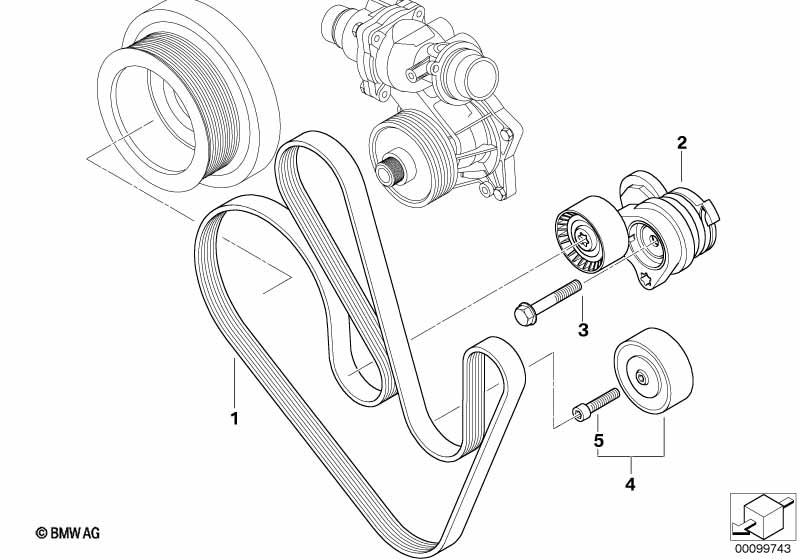 Ременный привод водяной помпы/генератора
